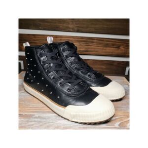 SCHUTZ Womens Black Studded Belindah Cap Toe Lace-Up Sneakers Shoes 10 B